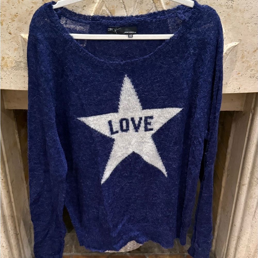 Cozy Blue Star Love Sweater